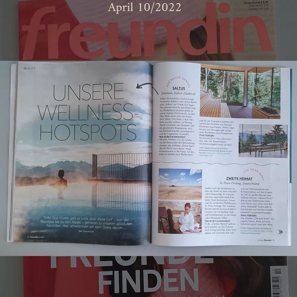 Thank you dear @freundinmagazin for including us in your selection of favorite spas in the Alps. ....